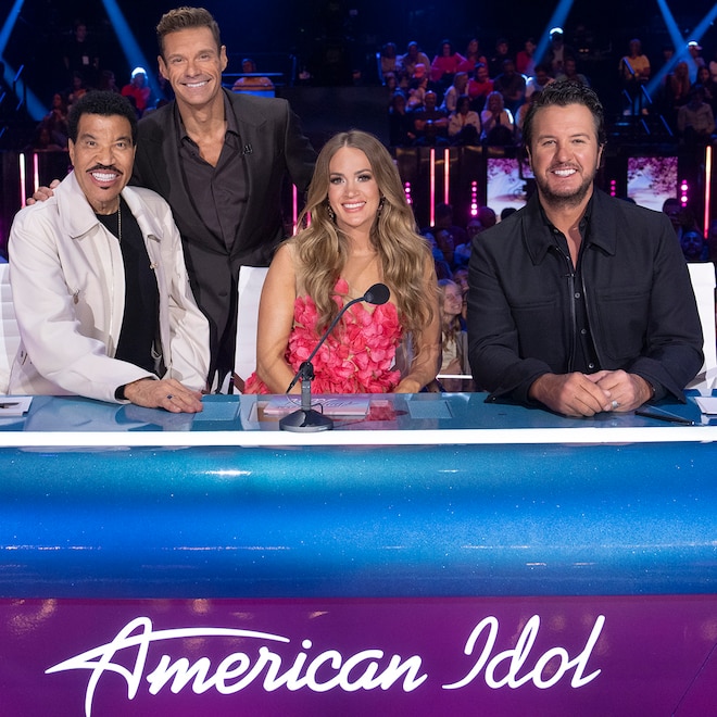 Lionel Richie, Ryan Seacrest, Carrie Underwood, Luke. Bryan, American Idol, Season 24